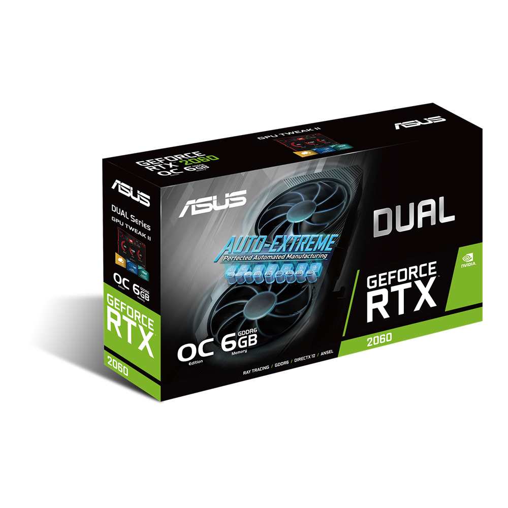 ASUS DUAL GEFORCE RTX 2060 OC EDITION EVO 6GB GDDR6 WITH NVIDIA TURNING GPU  ARCHITECTURE